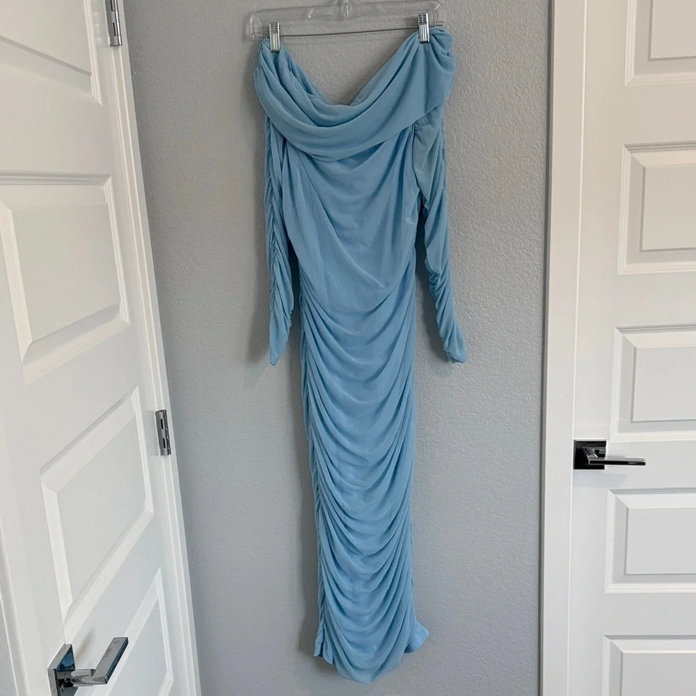 PrettyGarden Long Sleeve light Blue Maxi Dress - Picture 2 of 8
